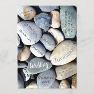 Stijlvolle Modern Unusual Pebbles Natuur Wedding Kaart