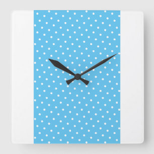 Stijlvolle Modern Wide Sky Blue Stripe Stippen op  Vierkante Klok