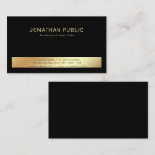 Stijlvolle Modern Zwart Goud Professioneel Schoon  Visitekaartje (Voorkant / Achterkant)