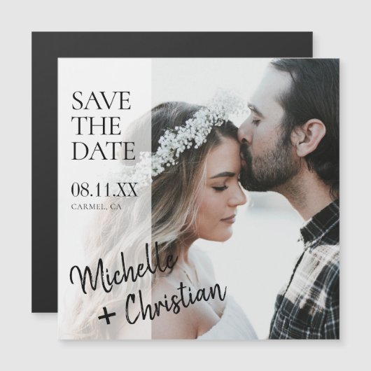 Stijlvolle, moderne aangepaste foto Opslaan Datum (Voorkant / Achterkant)