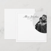 Stijlvolle, moderne aangepaste foto zwart-wit notitiekaartje (Voorkant / Achterkant)