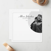 Stijlvolle, moderne aangepaste foto zwart-wit notitiekaartje (Voorkant / Achterkant in situ)