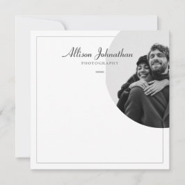 Stijlvolle, moderne aangepaste foto zwart-wit notitiekaartje