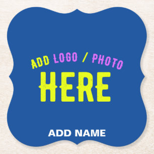 STIJLVOLLE MODERNE AANGEPASTE KOBALT BLAUW GEVERIF KARTONNEN ONDERZETTERS