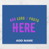 STIJLVOLLE MODERNE AANGEPASTE KOBALT BLAUW GEVERIF LIKEURFLES ETIKET (Enkel label)