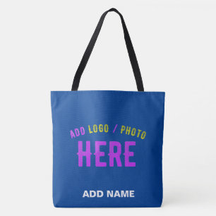 STIJLVOLLE MODERNE AANGEPASTE KOBALT BLAUW GEVERIF TOTE BAG