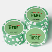 STIJLVOLLE MODERNE AANGEPASTE MUNT GROEN GEVERIFIE POKER CHIPS (Opstapeling)
