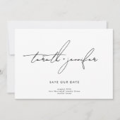 Stijlvolle moderne aangepaste NAMEN | Foto Save The Date (Voorkant)