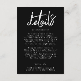 Stijlvolle moderne aangepaste namen Premium Wedden Informatiekaartje