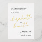 Stijlvolle moderne aangepaste namen Tuxedo Gold We Folie Uitnodiging (Voorkant)