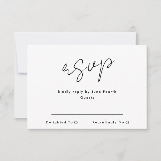 Stijlvolle moderne aangepaste namen Tuxedo Gold We RSVP Kaartje (Voorkant)