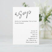 Stijlvolle moderne aangepaste namen Tuxedo Gold We RSVP Kaartje (Staand voorkant)