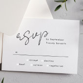 Stijlvolle moderne aangepaste namen Tuxedo Wedding RSVP Kaartje
