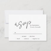 Stijlvolle moderne aangepaste namen Tuxedo Wedding RSVP Kaartje (Voorkant)