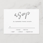 Stijlvolle moderne aangepaste namen Tuxedo White W RSVP Kaartje (Voorkant)