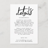 Stijlvolle moderne aangepaste namen zwart withuwel informatiekaartje (Voorkant)