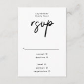 Stijlvolle moderne aangepaste namen zwart withuwel RSVP kaartje (Voorkant)