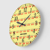 STIJLVOLLE MODERNE AANGEPASTE PASTEL GEEL GEVERIFI GROTE KLOK (Hoek)