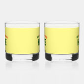 STIJLVOLLE MODERNE AANGEPASTE PASTEL GEEL GEVERIFI WHISKY GLAS (Links)