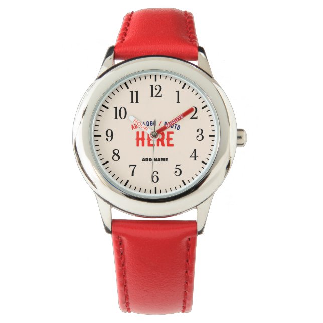 STIJLVOLLE MODERNE AANGEPASTE RODE NATUURLIJKE GEV HORLOGE (Voorkant)
