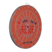 STIJLVOLLE MODERNE AANGEPASTE TOMATENROOD GEVERIFI DARTBORD (Voorkant Links)