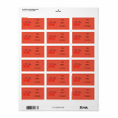 STIJLVOLLE MODERNE AANGEPASTE TOMATENROOD GEVERIFI ETIKET (Full Sheet)