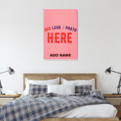 STIJLVOLLE MODERNE AANGEPASTE ZALM ROZE GEVERIFIEE CANVAS AFDRUK (Insitu (Slaapkamer))
