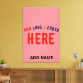 STIJLVOLLE MODERNE AANGEPASTE ZALM ROZE GEVERIFIEE CANVAS AFDRUK (Insitu (Woonkamer))