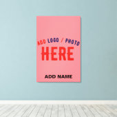 STIJLVOLLE MODERNE AANGEPASTE ZALM ROZE GEVERIFIEE CANVAS AFDRUK (Insitu (Houten vloer))