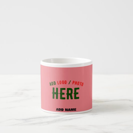 STIJLVOLLE MODERNE AANGEPASTE ZALM ROZE GEVERIFIEE ESPRESSO KOP (Voorkant)