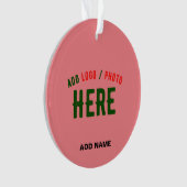STIJLVOLLE MODERNE AANGEPASTE ZALM ROZE GEVERIFIEE ORNAMENT (voorkant)