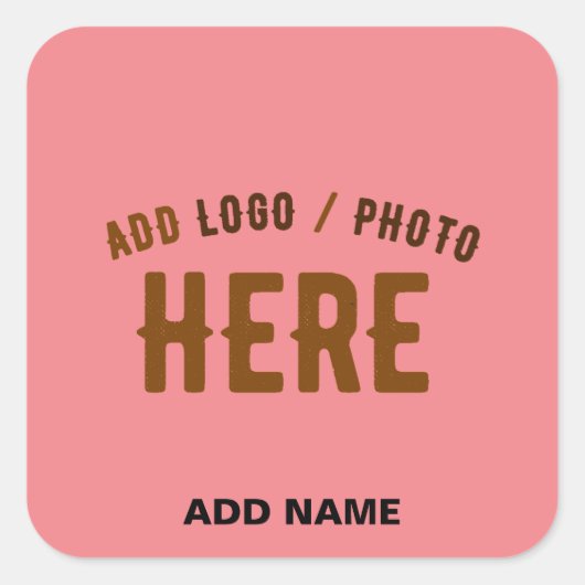 STIJLVOLLE MODERNE AANGEPASTE ZALM ROZE GEVERIFIEE VIERKANTE STICKER (Voorkant)