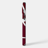 Stijlvolle moderne abstracte bordeaux witte lijnen iPhone hoesje (Linkerkant)