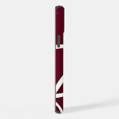 Stijlvolle moderne abstracte bordeaux witte lijnen iPhone hoesje (Rechterkant)