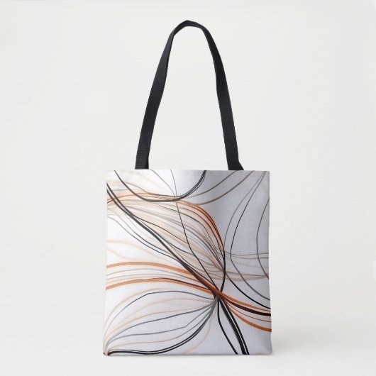 Stijlvolle moderne abstracte wervelende lijnen her tote bag (Voorkant)
