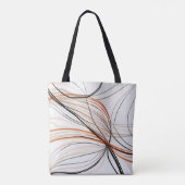 Stijlvolle moderne abstracte wervelende lijnen her tote bag (Achterkant)