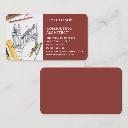 Stijlvolle moderne architectuurconstructie visitekaartje (Voorkant / Achterkant)