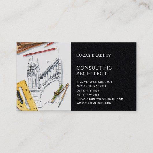 Stijlvolle moderne architectuurconstructie visitekaartje (Voorkant)