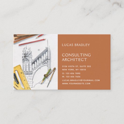 Stijlvolle moderne architectuurconstructie visitekaartje (Voorkant)