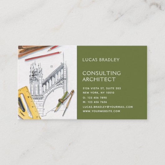 Stijlvolle moderne architectuurconstructie visitekaartje (Voorkant)