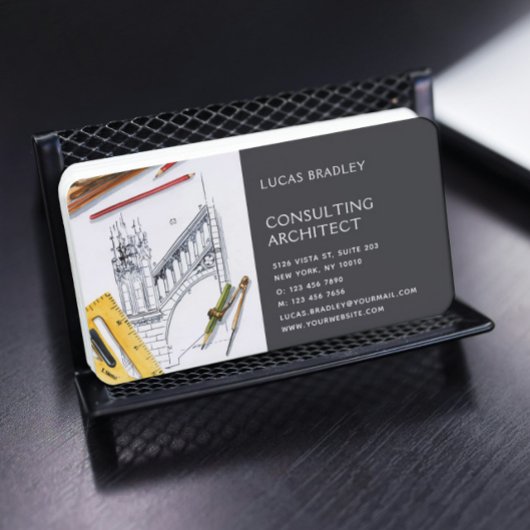 Stijlvolle moderne architectuurconstructie visitekaartje