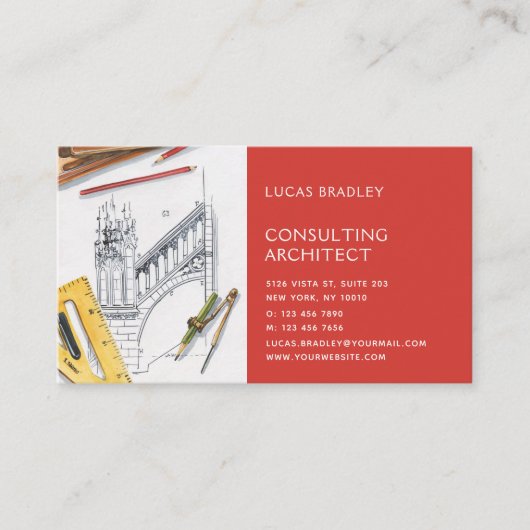 Stijlvolle moderne architectuurconstructie visitekaartje (Voorkant)