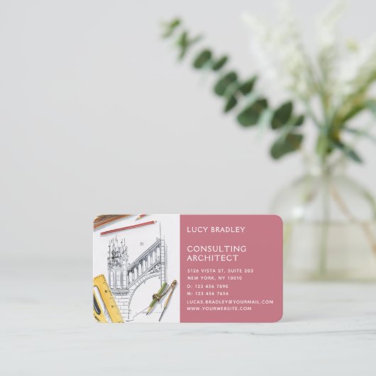 Stijlvolle moderne architectuurconstructie visitekaartje (Staand voorkant)