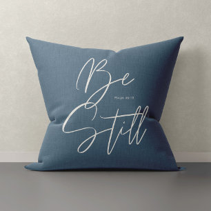 Stijlvolle moderne Be Still Text Psalm Custom Colo Kussen