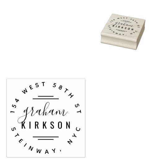 Stijlvolle moderne belettering persoonlijk retour  rubberstempel (Gestempeld)