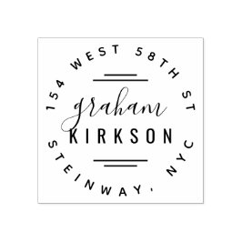 Stijlvolle moderne belettering persoonlijk retour  rubberstempel