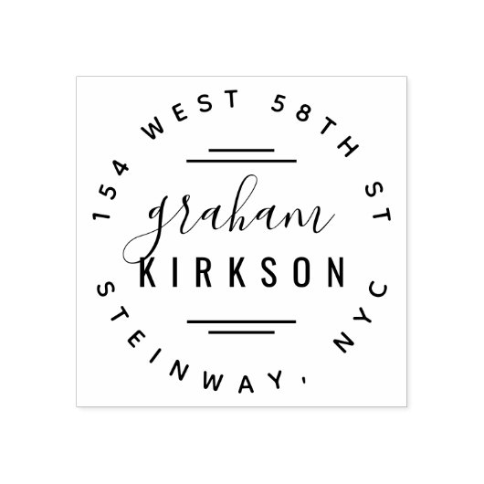 Stijlvolle moderne belettering persoonlijk retour  rubberstempel (Afrduk)