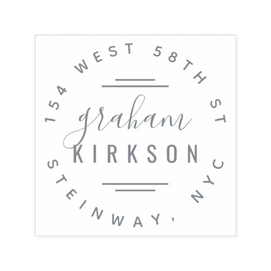 Stijlvolle moderne belettering persoonlijk retour   zelfinktende stempel (Design)