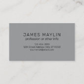 Stijlvolle moderne bewerkbare naam | Zwart en donk Visitekaartje (Achterkant)