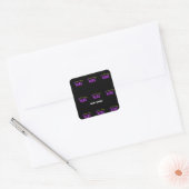 STIJLVOLLE MODERNE BLACK BRANDED PARTY VIERKANTE STICKER (Envelop)